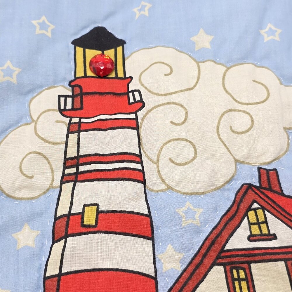 Vintage Peking Handicraft Nautical Quilt Wall Hanging 50x70 Lighthouse Numbered - Picture 3 of 13